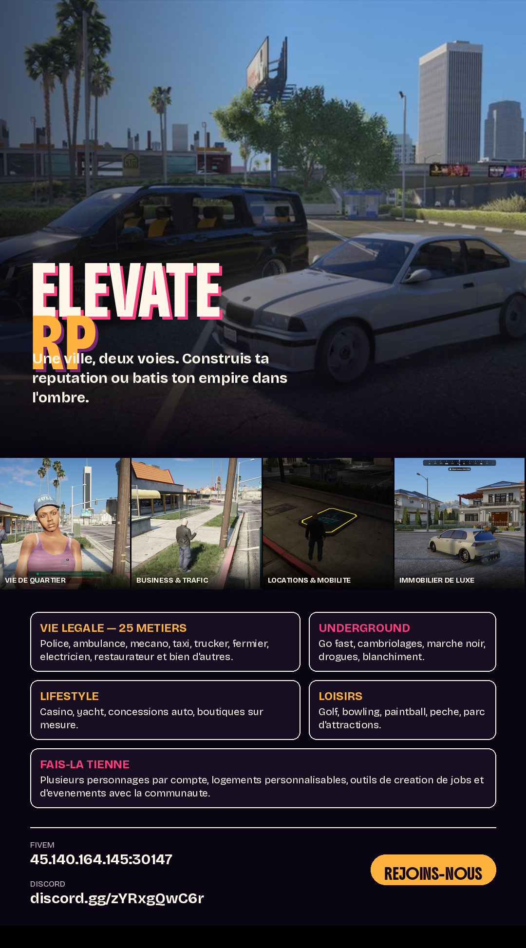 ELEVATE RP - Serveur GTA