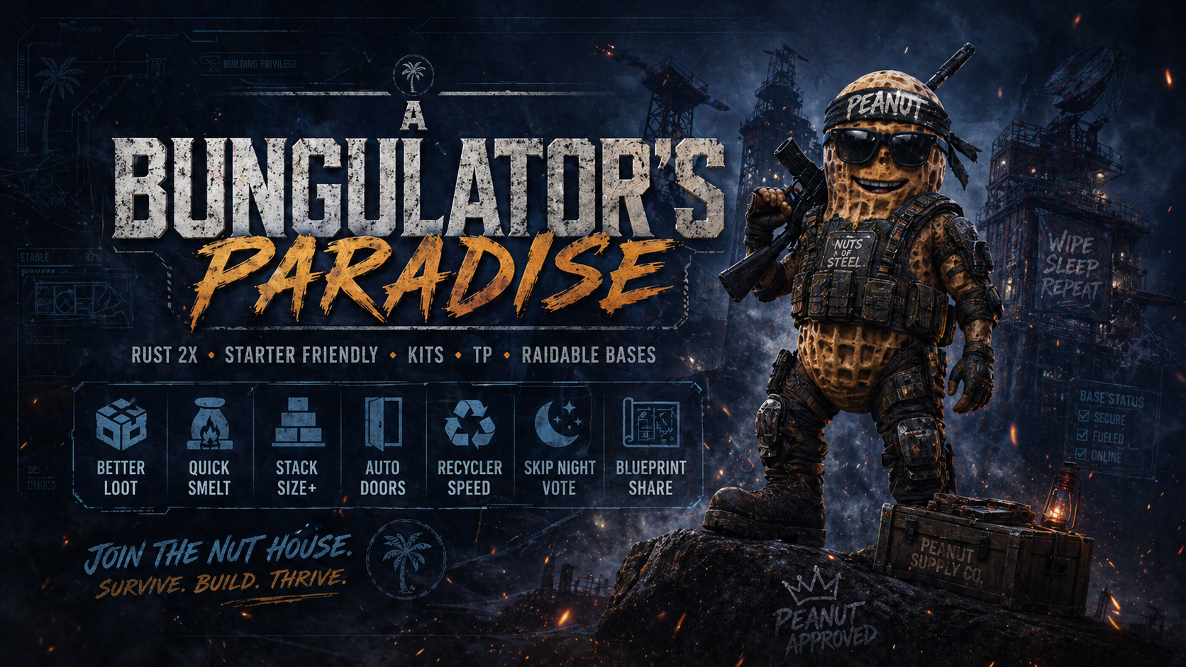 A Bungulator's Paradise 2X | PvE/PvP | NPC Raids | Rewards - Rust Server