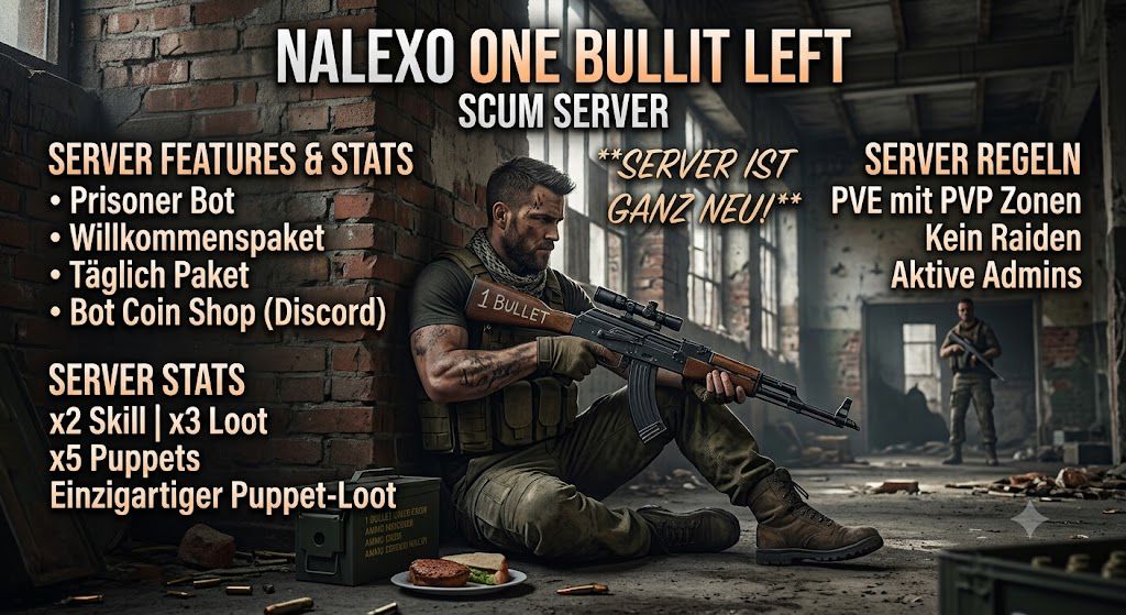 [NalExo] One Bullit Left | Loot x3 Puppets x5 Costum Puppet Loot - Server Scum
