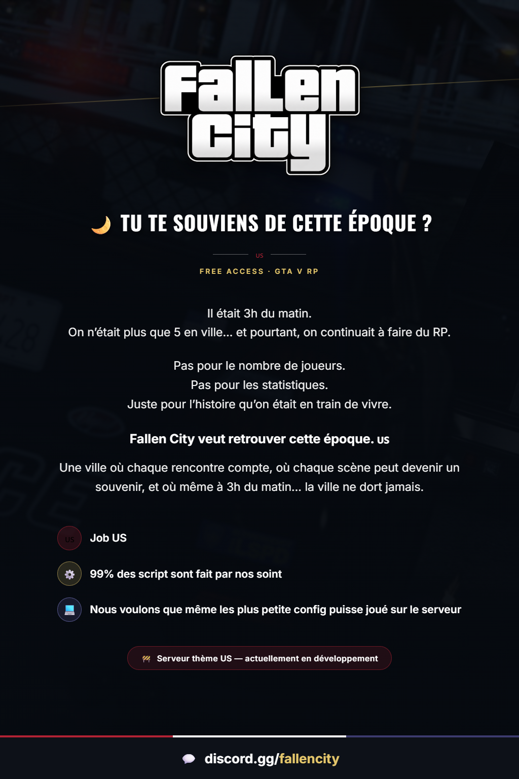 FALLENCITY ➝ FREE ACCESS   - Serveur GTA