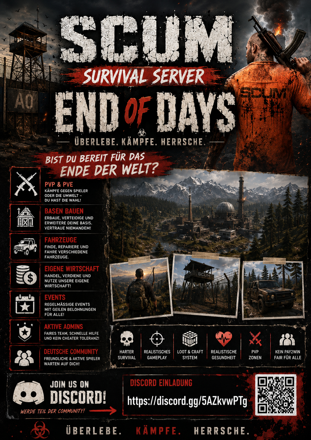[GER] End of Days | PvP/PvE | Anfängerfreundlich - Server Scum