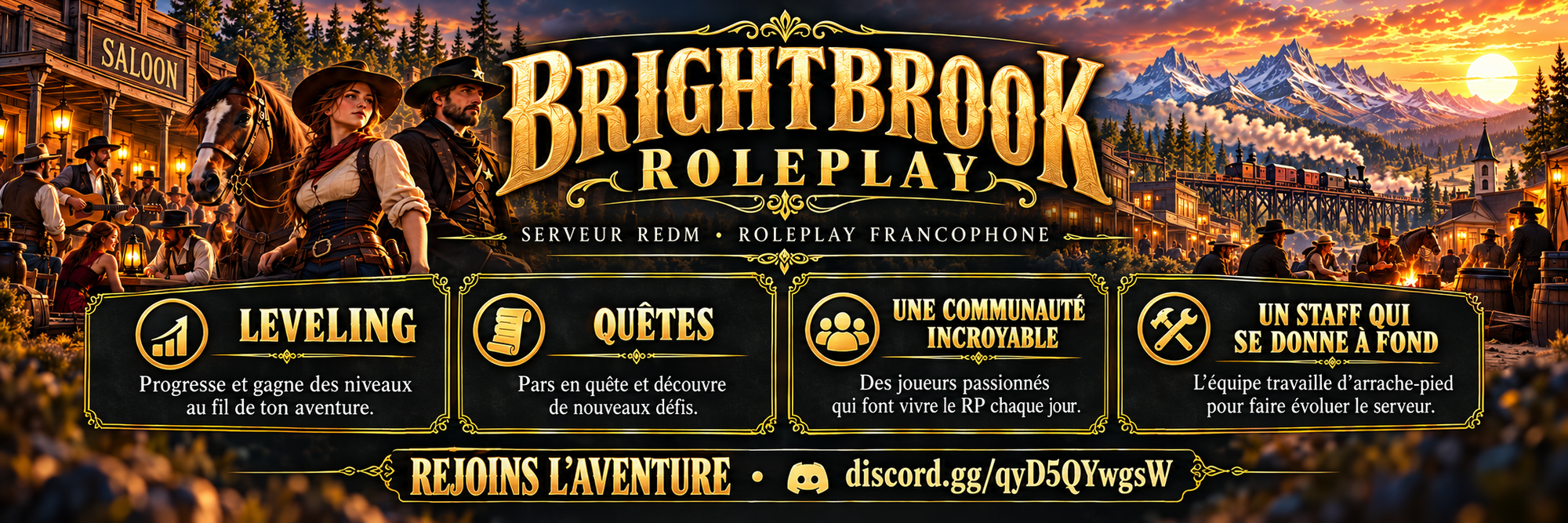 ☀️BrightBrook RôlePlay ☀️ Free-Access 🏳️Plateau évolutif ⚡ - Serveur Red Dead Redemption 2