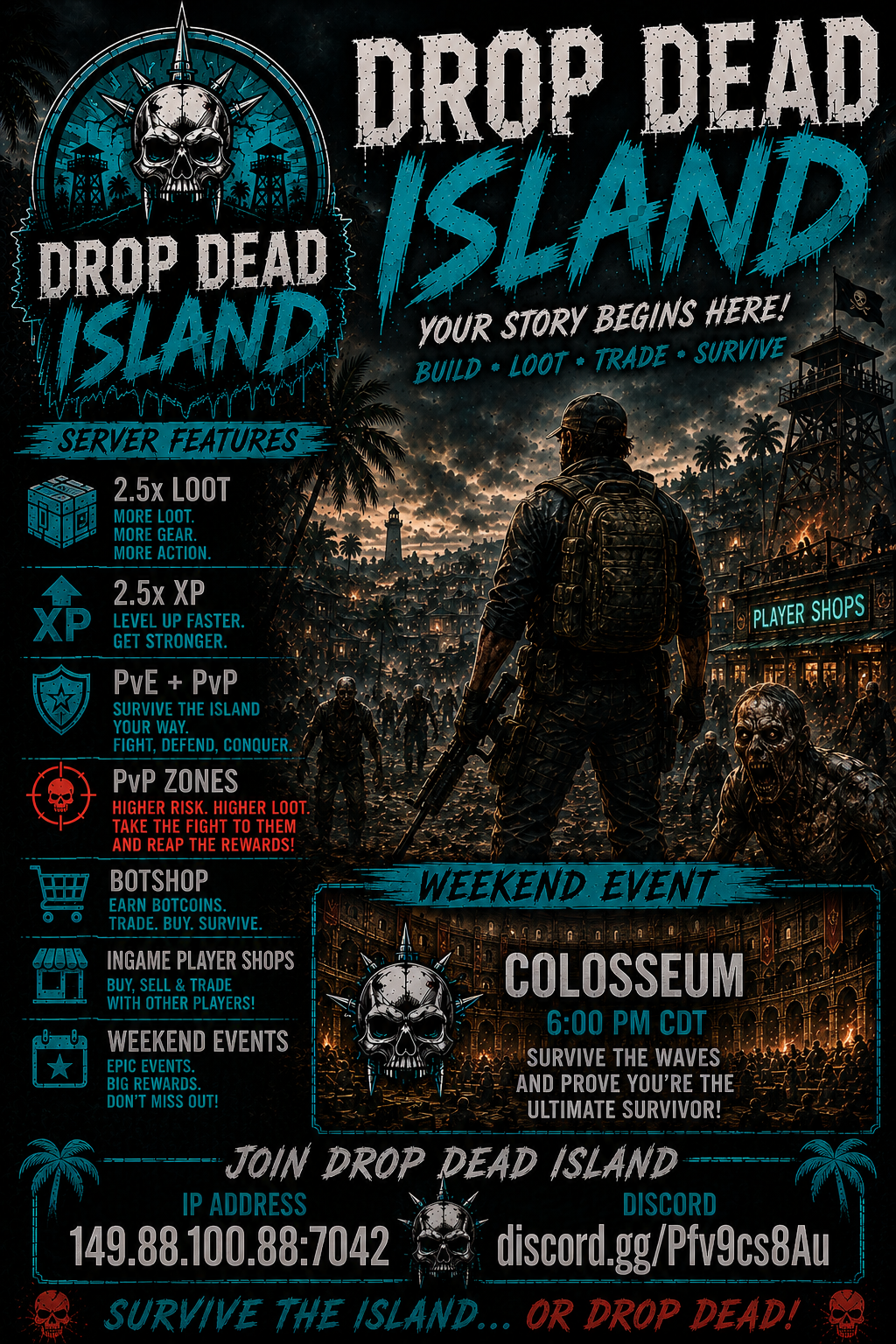 Drop Dead Island PVE/PVP - Scum Server