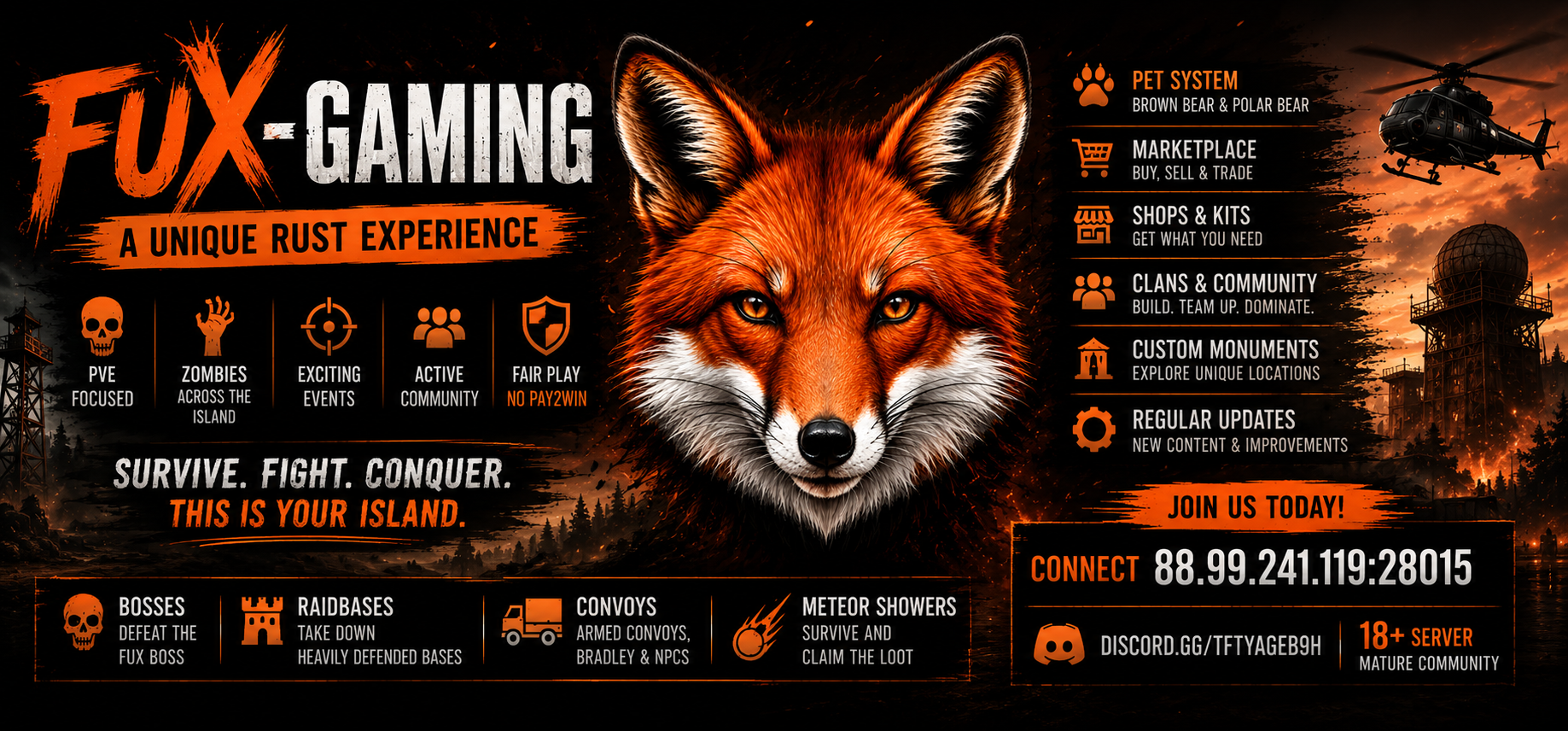 [EU] FuX-Gaming 2x | Zombies | Custom Events - Rust Server