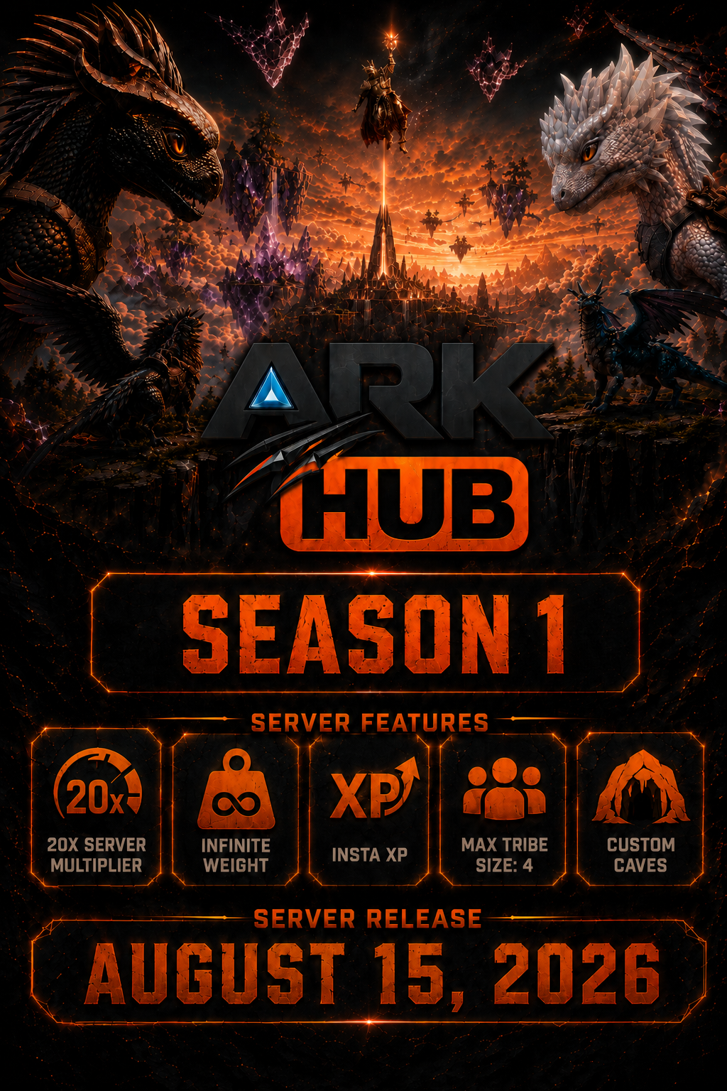[EU] ARKHUB [x20] [PVP] [4 man] InstaTame - Shop & Kits - Servidor ARK Survival Ascended
