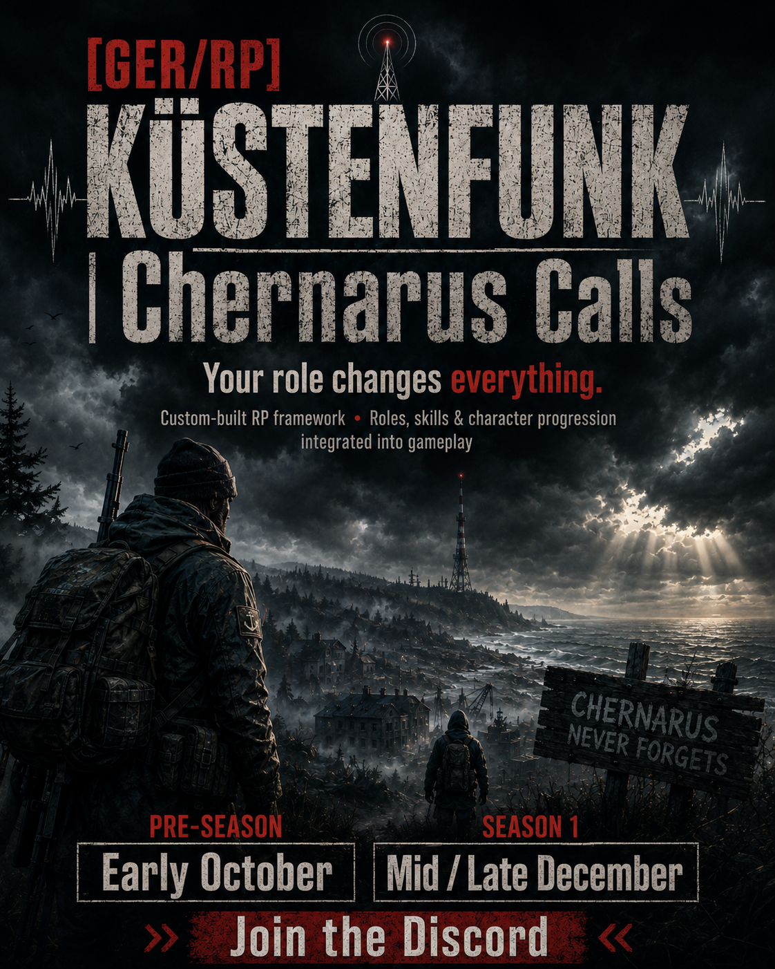 [GER/RP] KÜSTENFUNK | Chernarus ruft – Deutscher DayZ RP Server mit eigenem Framework - Server Dayz