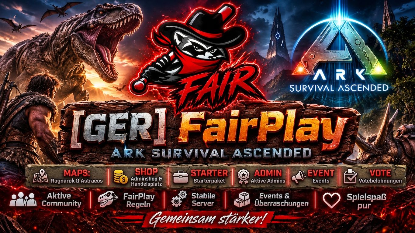[GER] FairPlay ArkSurvivalAscended PVE - Server ARK Survival Ascended