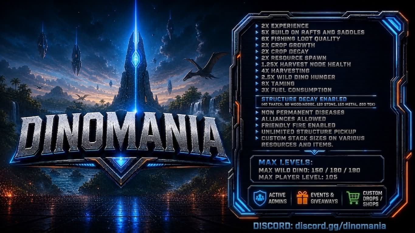 Dinomania - ARK Survival Ascended Server