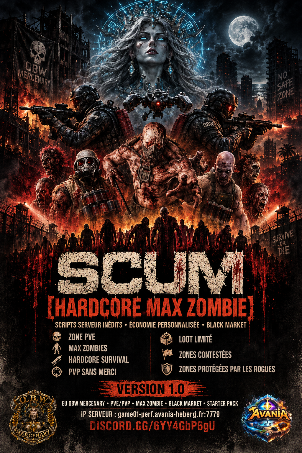 EU OBW.Mercenary PvEvP/MaxZombie/BlackMarket/Starterpack - Serveur Scum