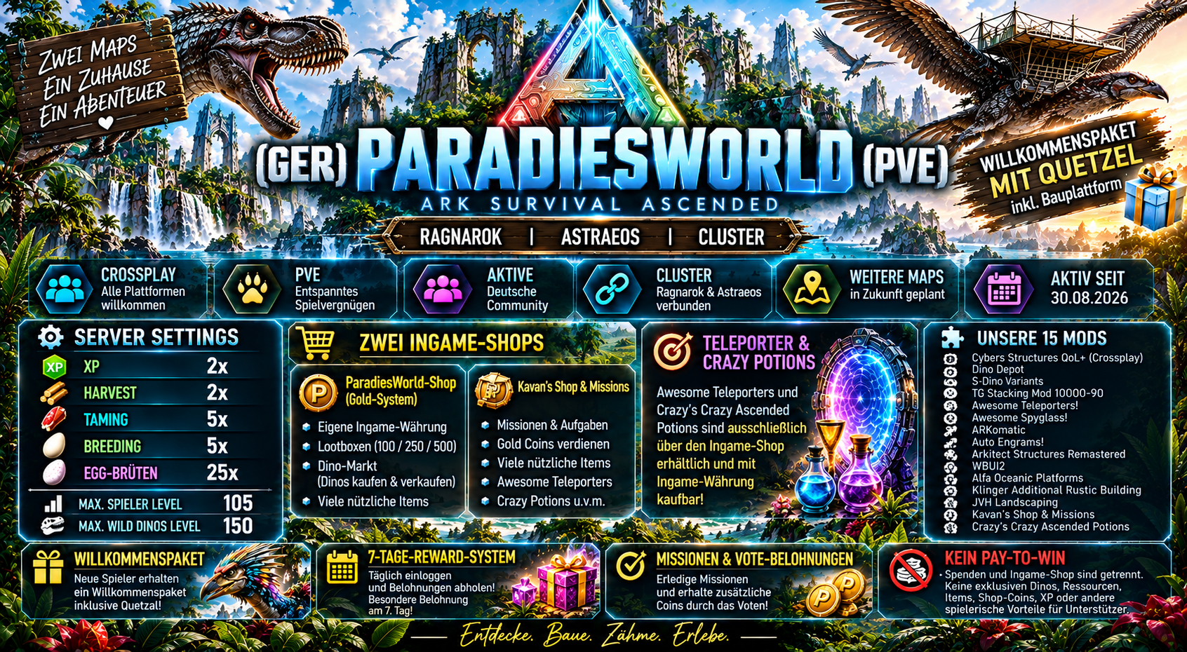 (GER)ParadiesWorld(PVE) - Server ARK Survival Ascended