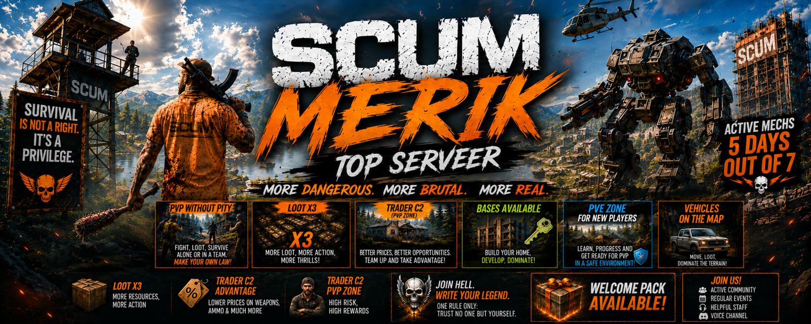 MERIK Scum - FULL PvP x3 - Scum Server