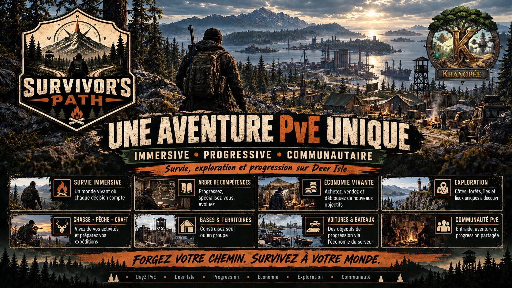 Khanopée : SURVIVOR'S PATH | DeerIsle - Serveur Dayz