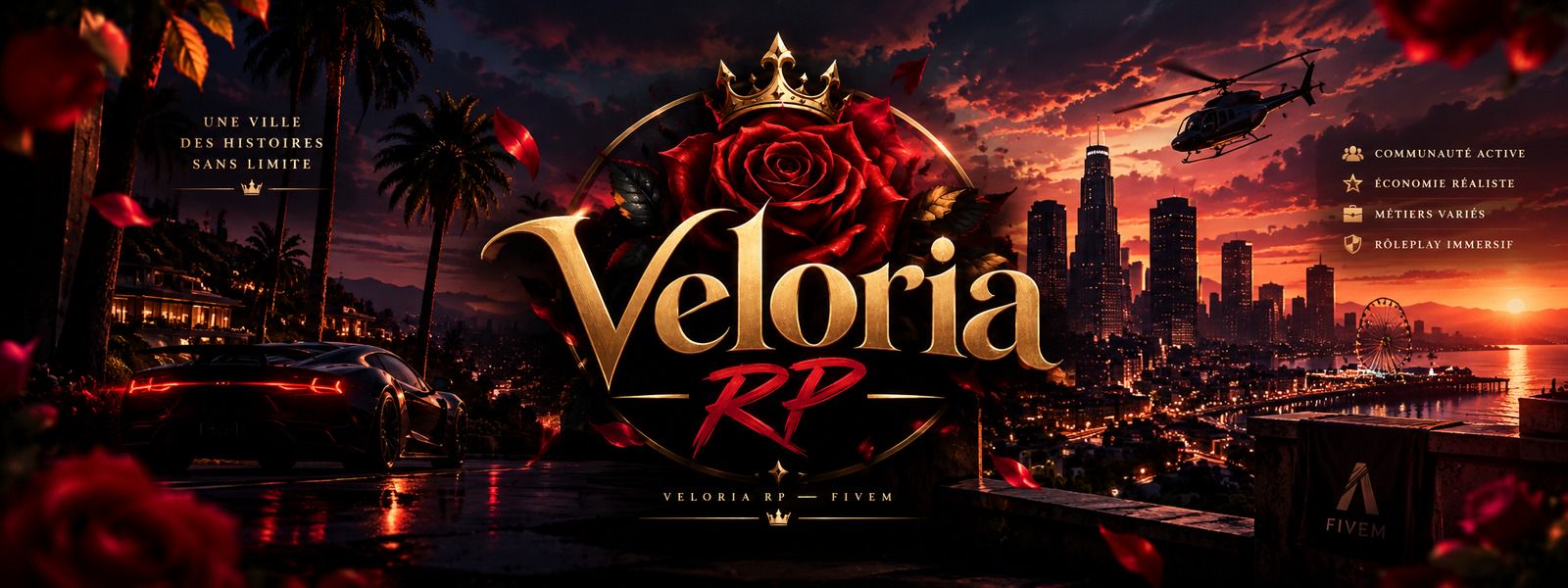 🌹 Veloria RP | FA 🌹 - Serveur GTA