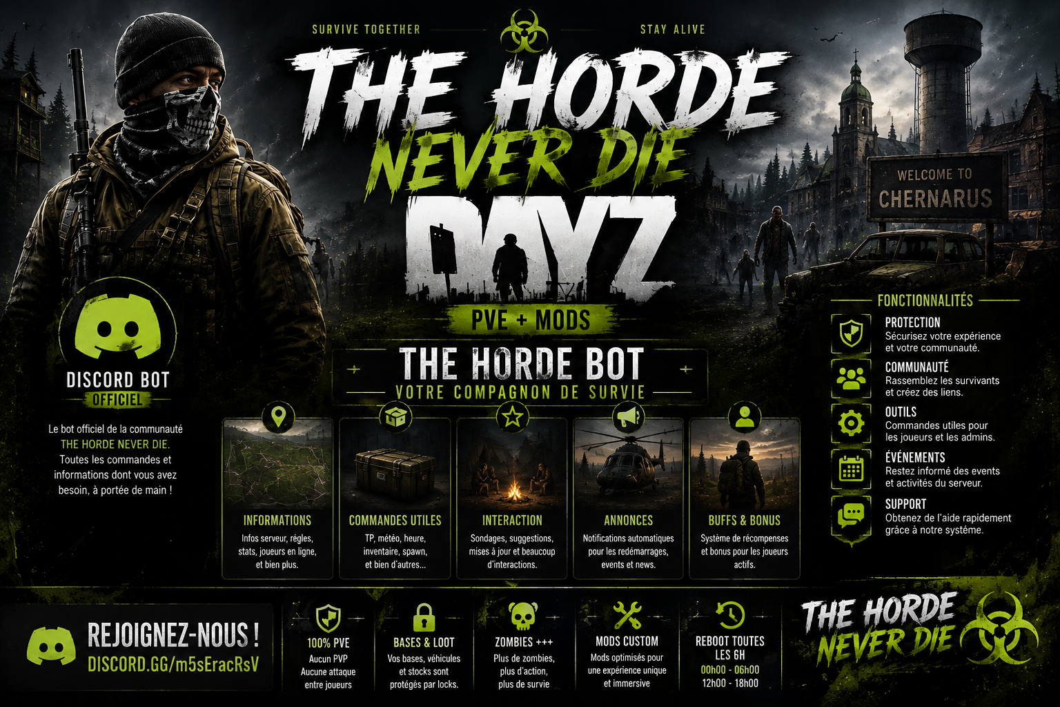 ☣ THE HORDE NEVER DIE | PVE FR ☣ - Serveur Dayz