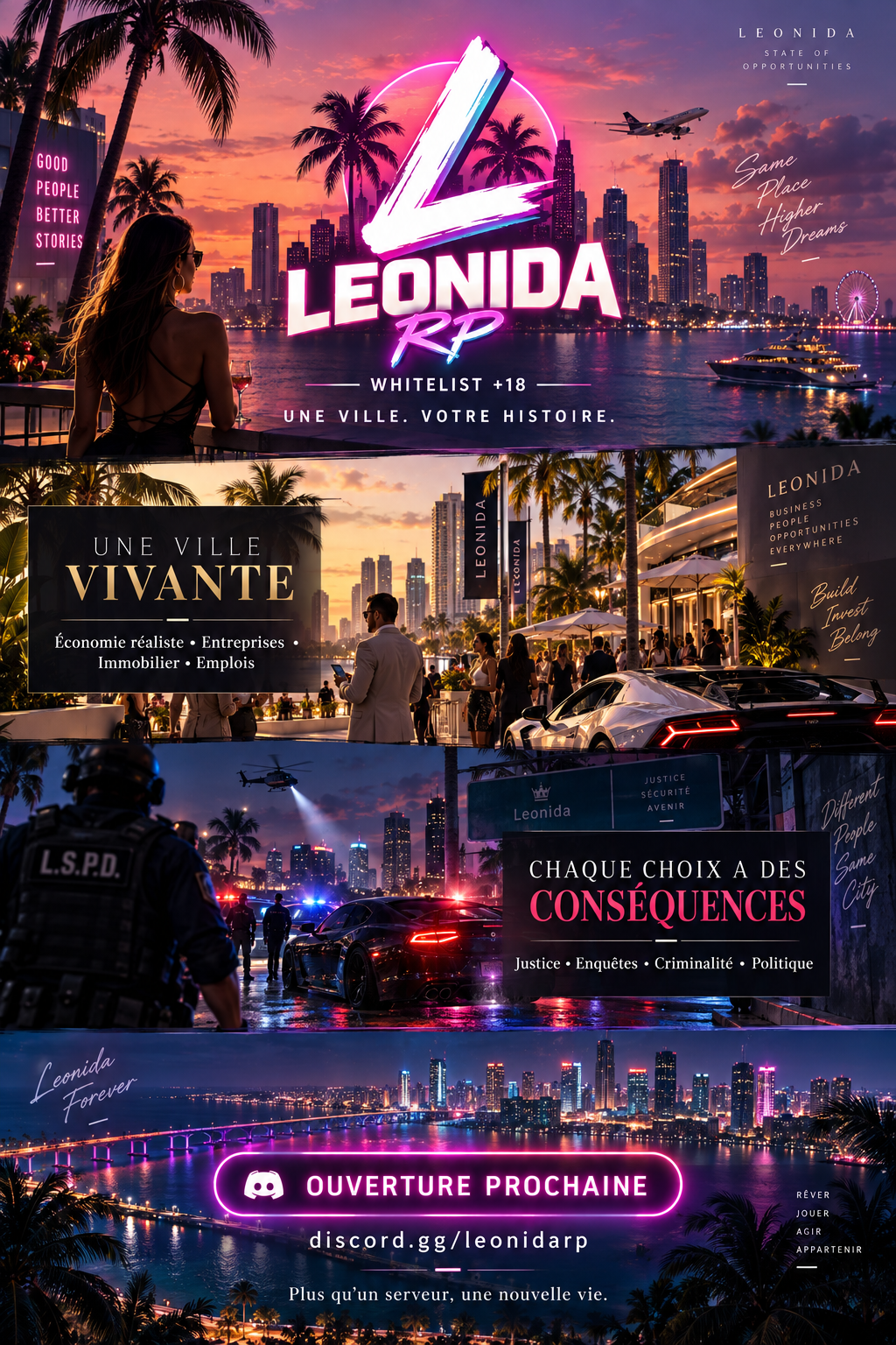 🌴Leonida RP | Ouverture Prochainement ☀️ - Serveur GTA