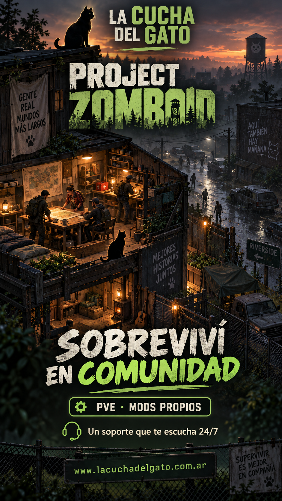 [ARG/LATAM] La cucha del GATO | B42 | PVE | 24/7 - Project Zomboid Server