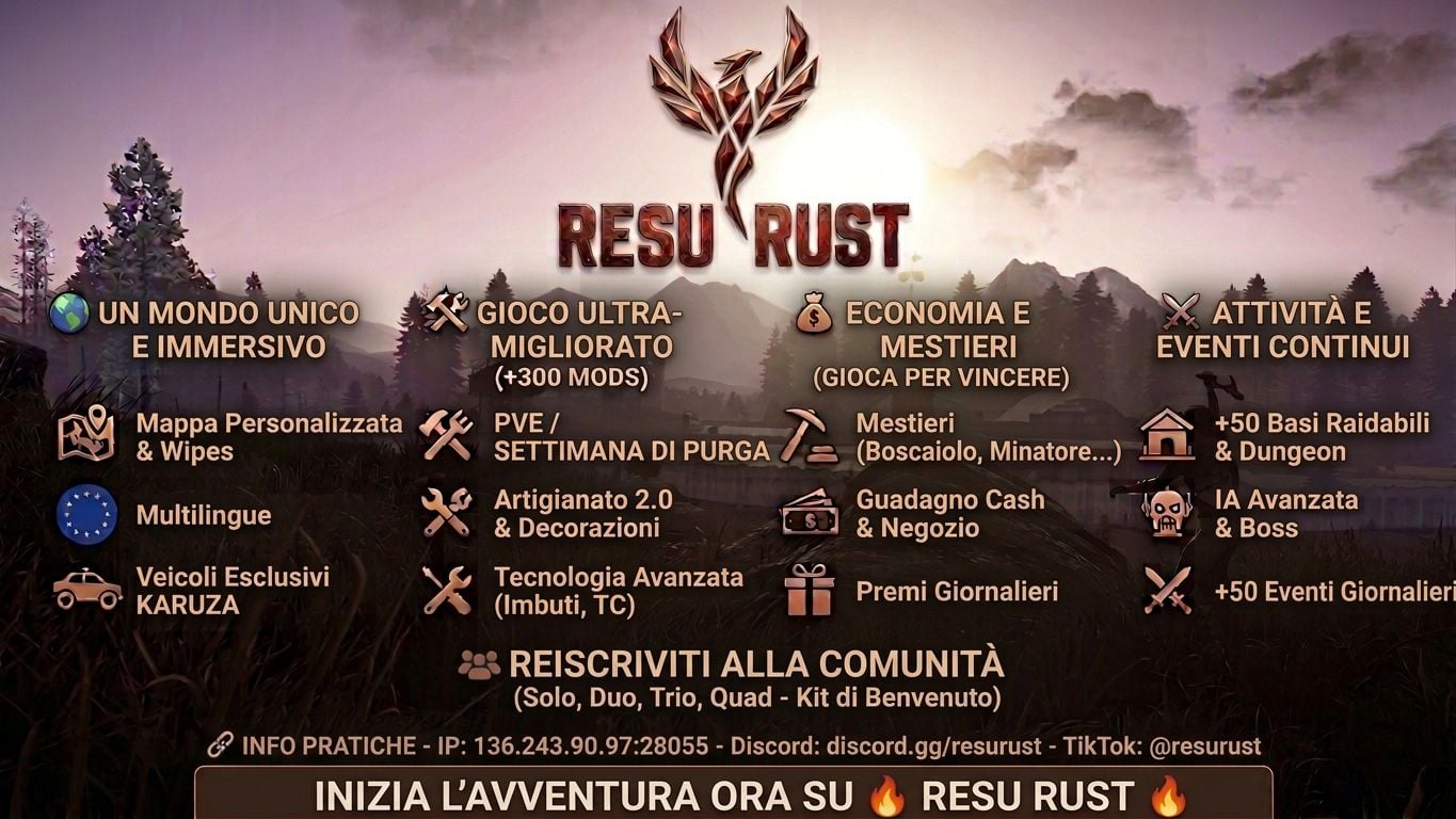 ResuRust | EU X3 PVE/EVENTS/ARENA/MODS/KARUZA - Server Rust