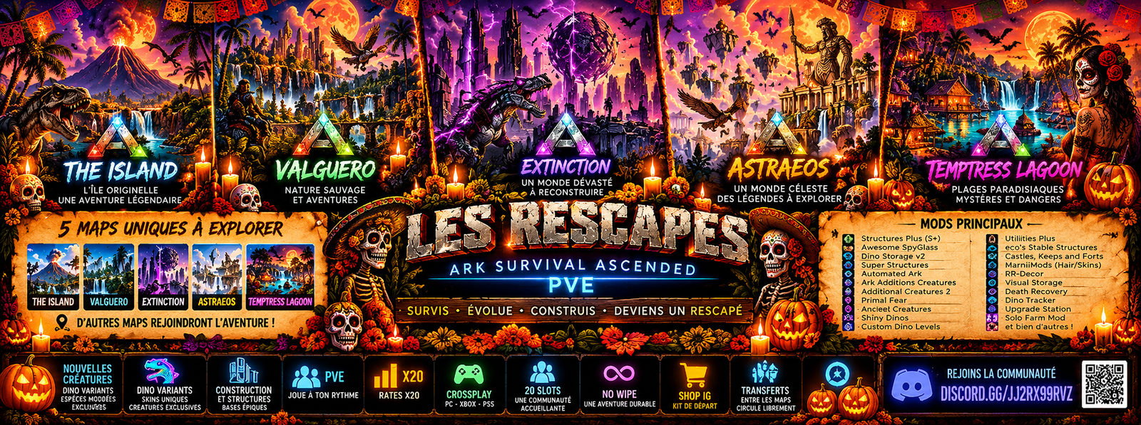 Les Rescapés | PVE X20 | Crossplay | No Wipe | Shop - Serveur ARK Survival Ascended