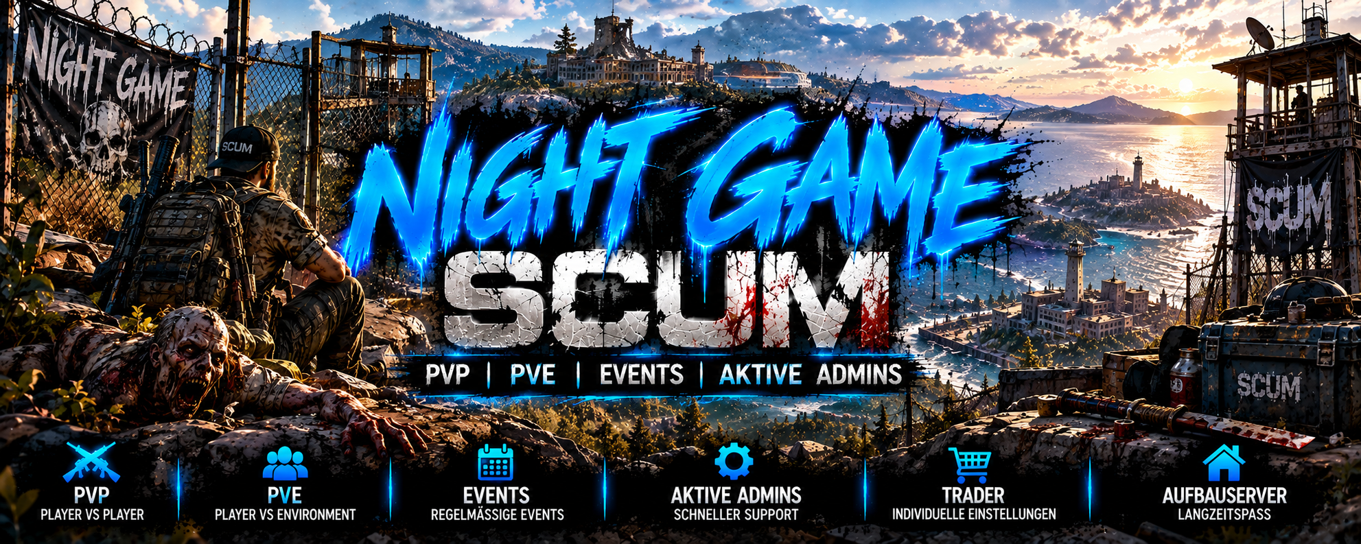 [GER/EN] NIGHT GAME NEW COMMUNITY PvP/PvE Events Active Admins - Server Scum