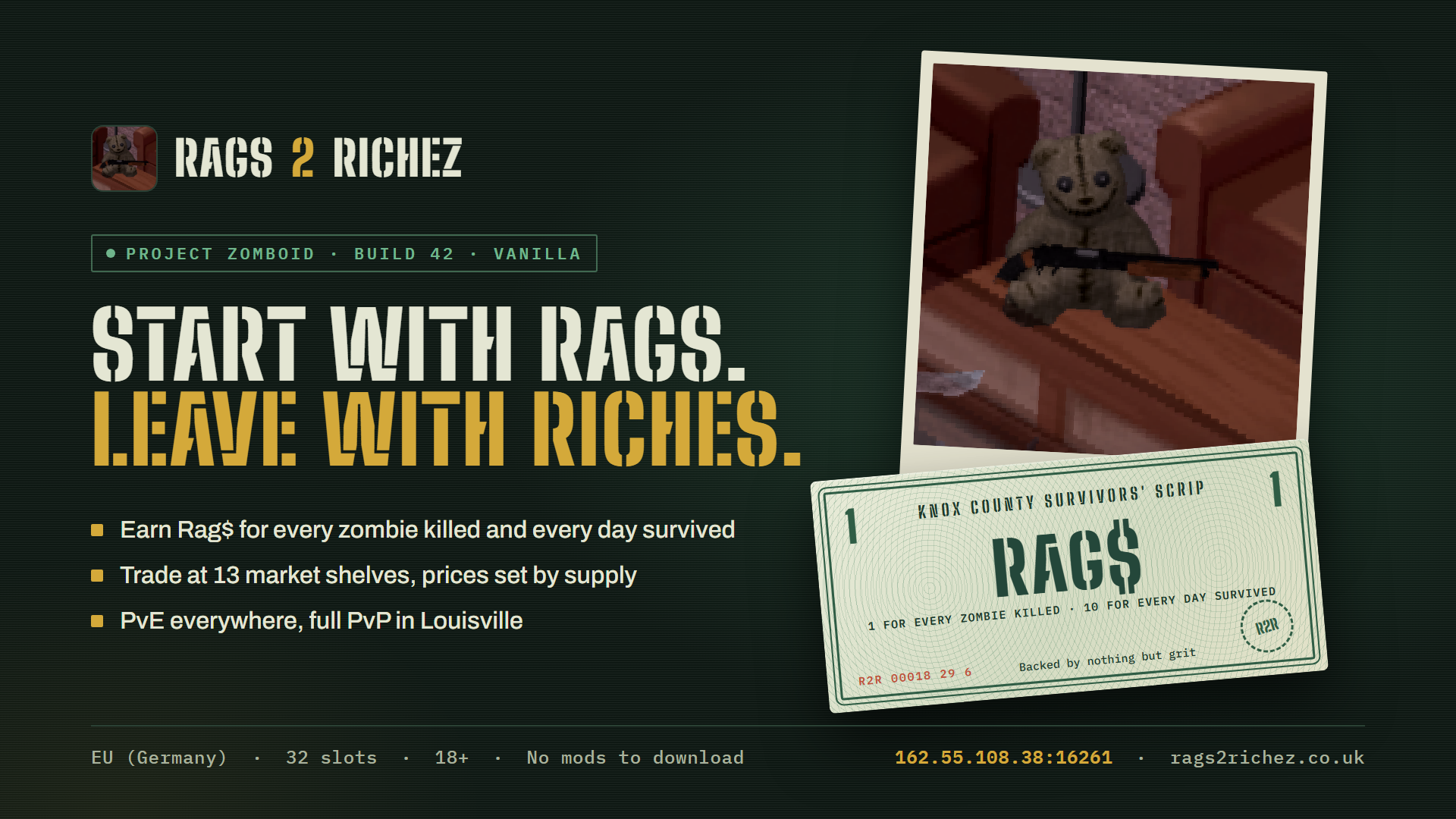 Rags2Richez - Project Zomboid Server