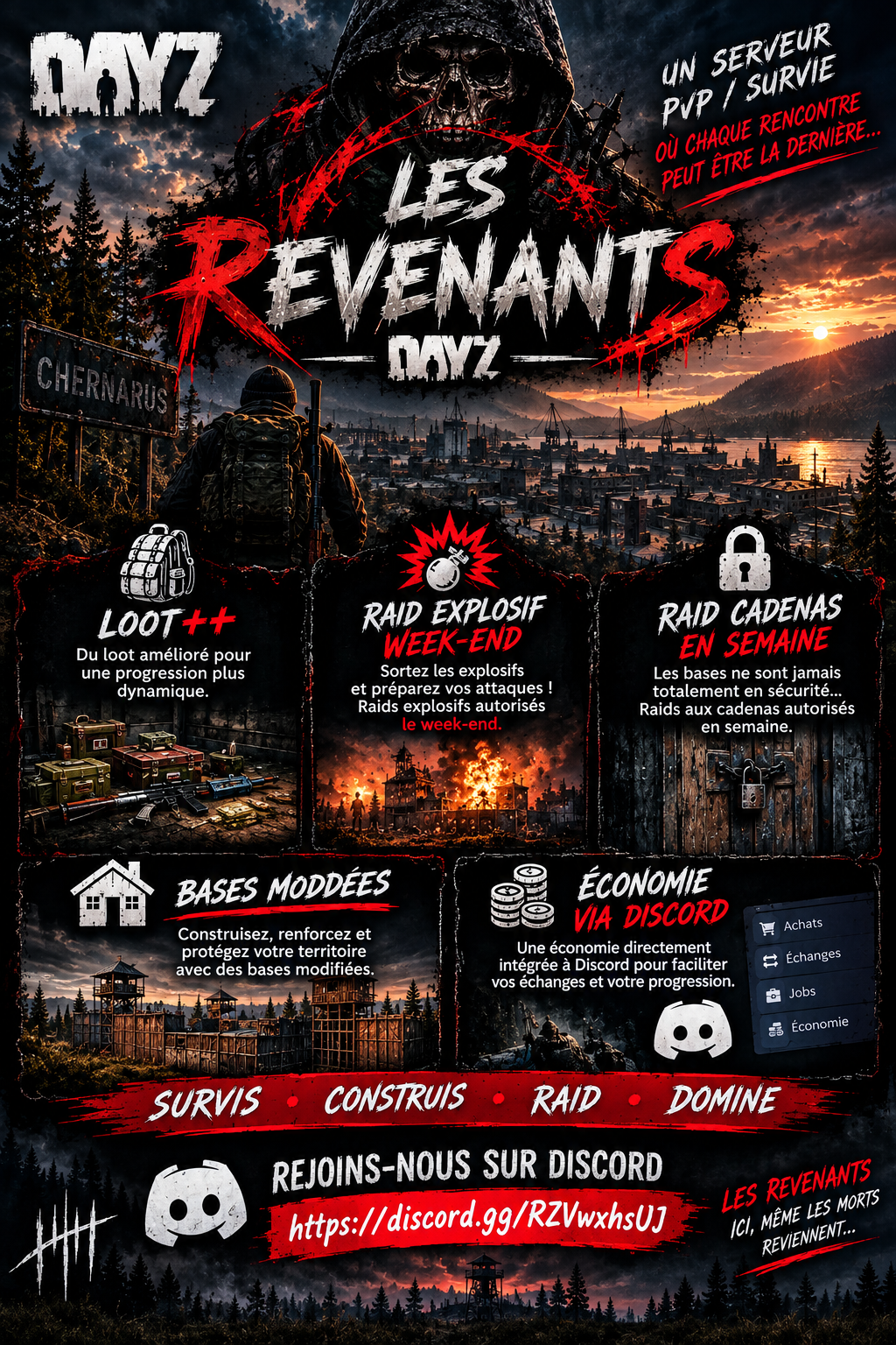 Les revenants fr pvp loot+ - Serveur Dayz