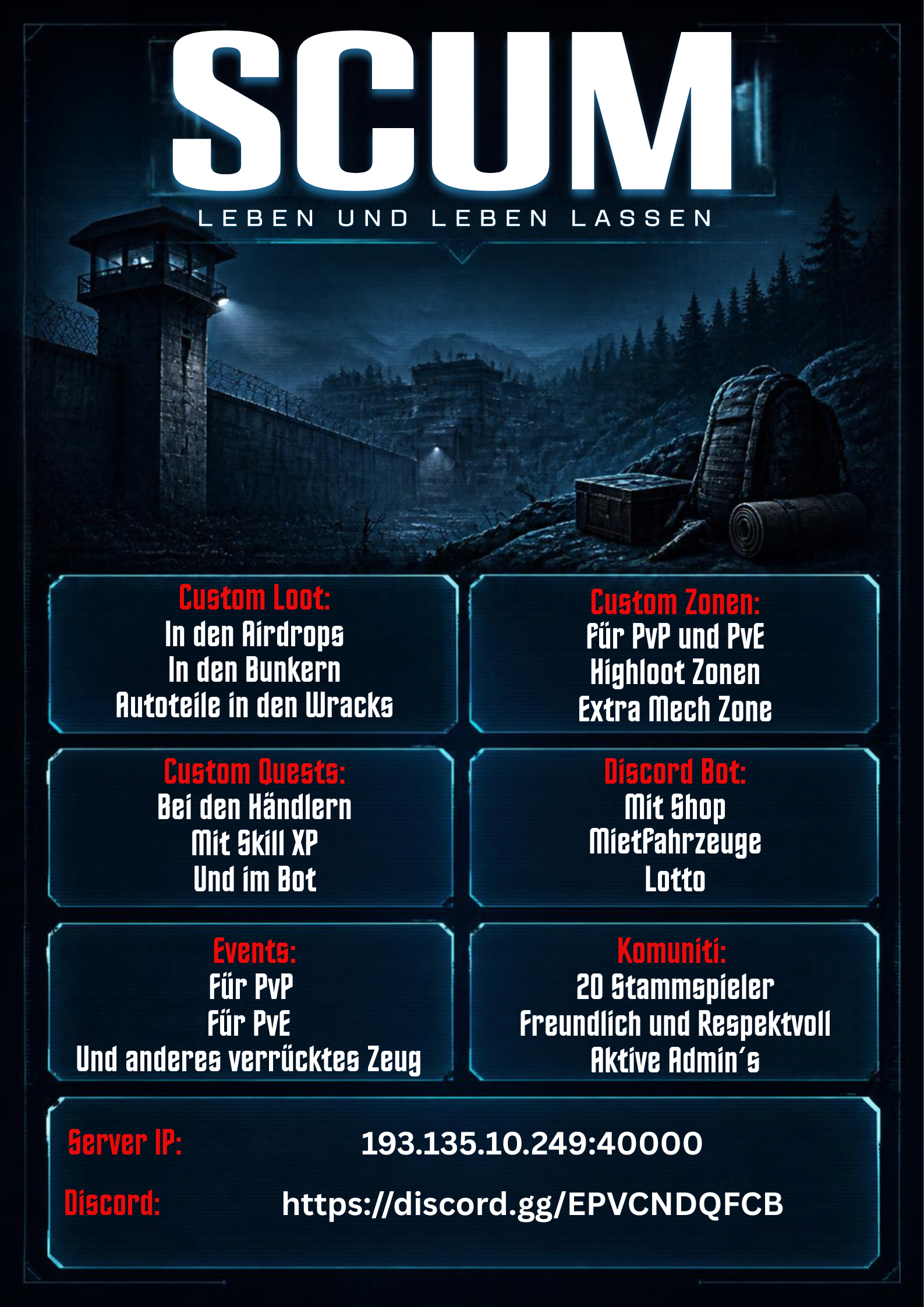 [GER] Leben und leben lassen PvP PvE. - Server Scum