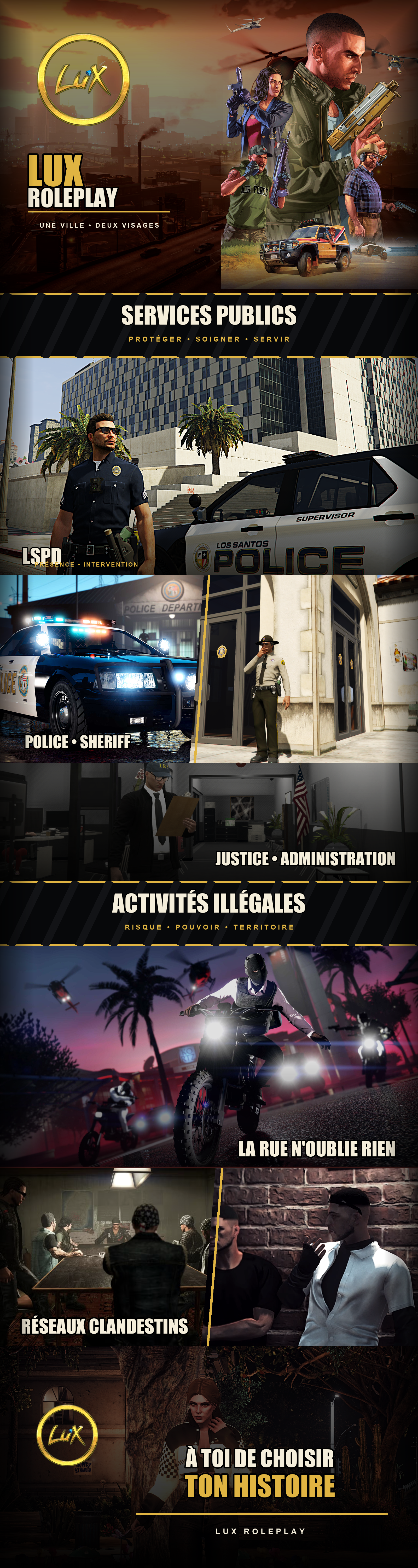 Lux Roleplay - Whitelist - En Développement - Serveur GTA