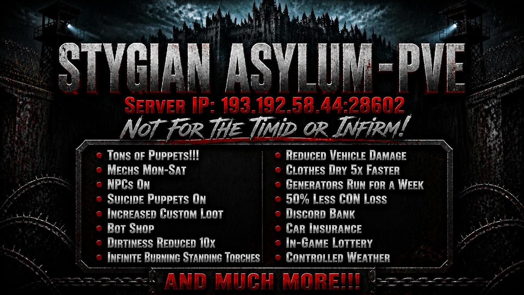 STYGIAN ASYLUM - PVE - Scum Server