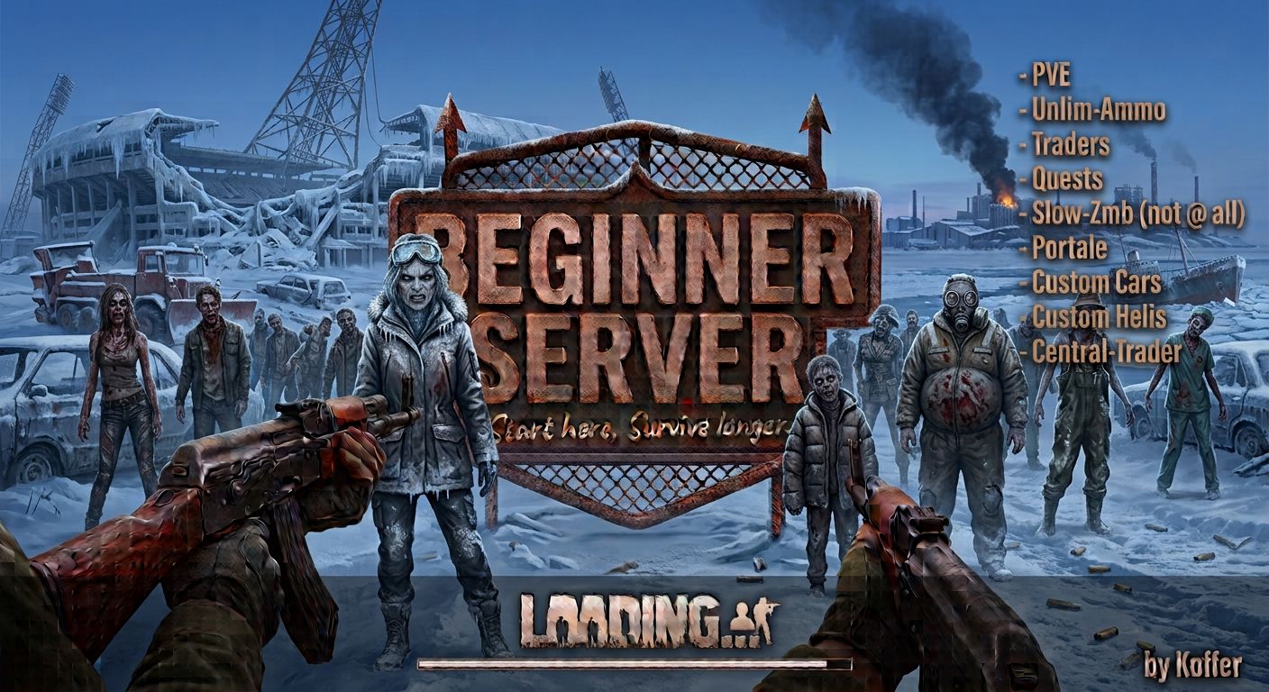 [GER/EN]Unlim-Ammo|Slow-Zmb|Quests|PvE|Trader|Beginner Chernarus - Server Dayz