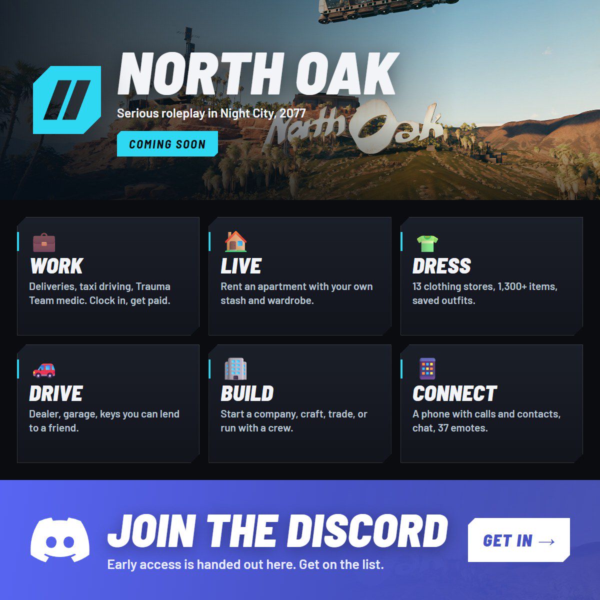 North Oak RP - Cyberpunk 2077 Server