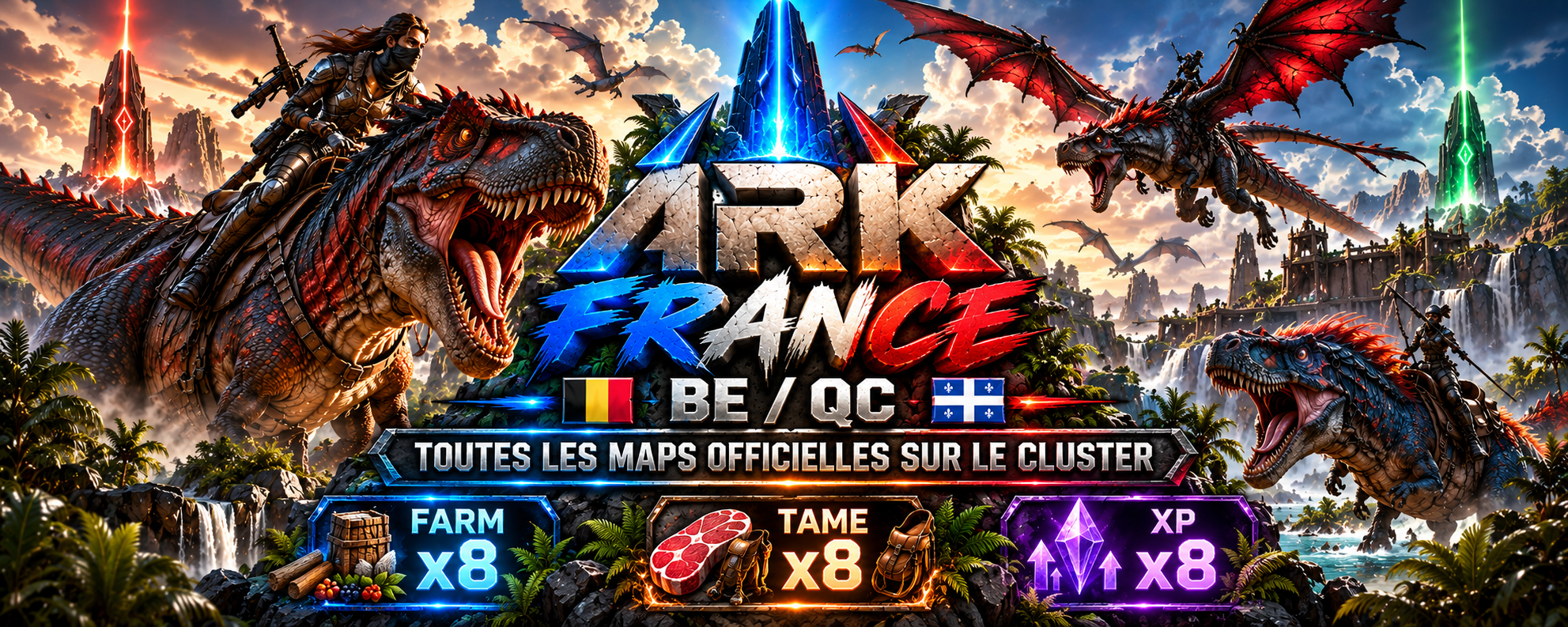 ARK France ASA FR/QC/BE x8 Farm/Xp/Taming Breed x50 - Serveur ARK Survival Ascended