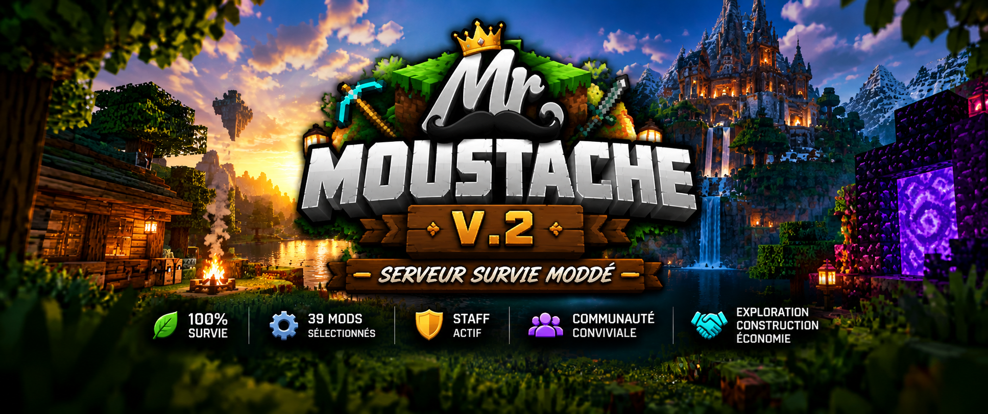 🍄【Mr Moustache V.2】🍄 - Serveur Minecraft