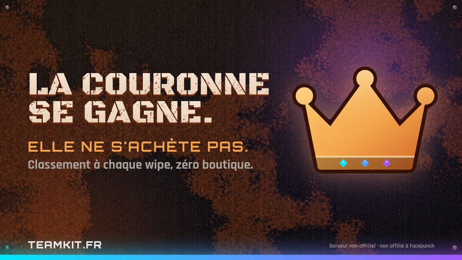 Couronne de Rouille | Rust PvP FR | TeamKit - Serveur Rust