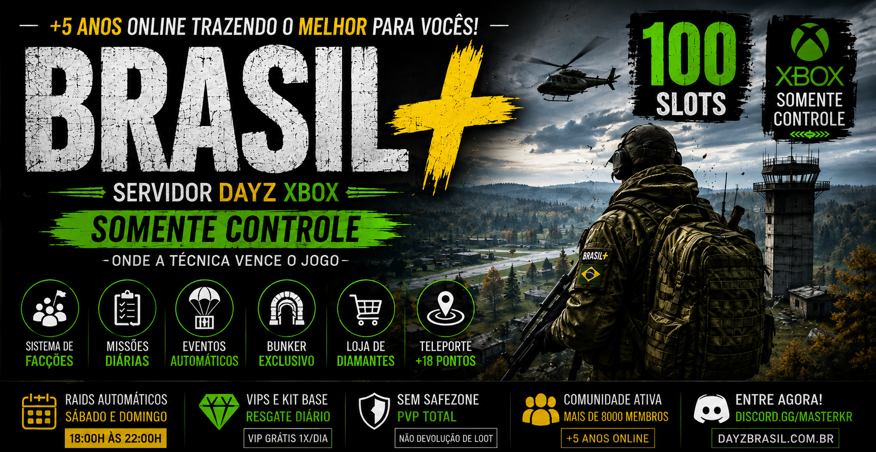 BRASIL + XBOX 50 SLOTS  CHERNARUS - Servidor Dayz