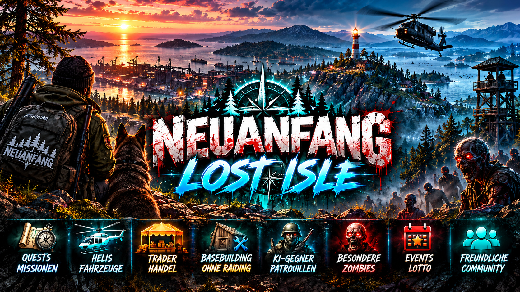 Neuanfang Lost Isle /PvE/Quests/Helis/Events/ - Server Dayz