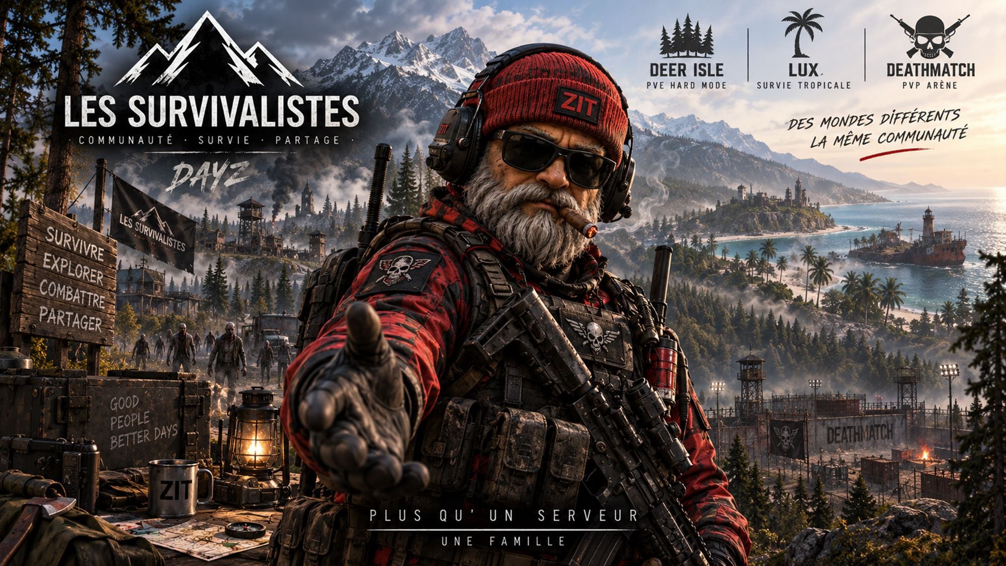 (EU) LES SURVIVALISTES PVE ia / LES SURVIVALISTES PVP ia / multi plateforme pc et xbox  - Serveur Dayz